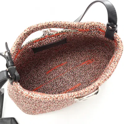 Pre-owned Balenciaga Black Orange White Canvas Leather Shoulder Bag ()