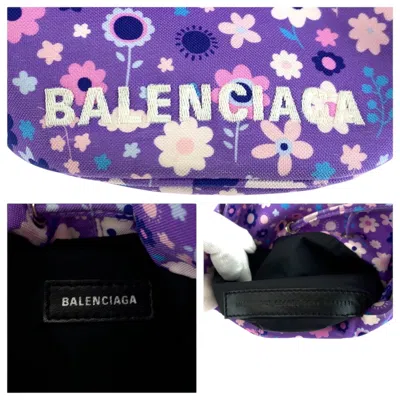 Pre-owned Balenciaga Multi-color Purple Nylon Canvas Handbag Shoulder Bag ()