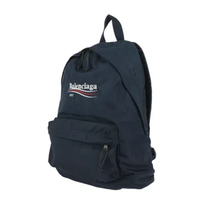 Pre-owned Balenciaga Navy Nylon Canvas Backpack Handbag ()