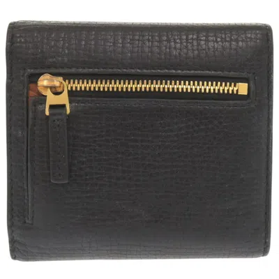 Pre-owned Bottega Veneta Black Leather Wallet (tri-fold) ()