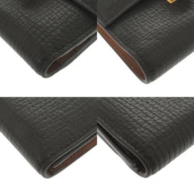 Pre-owned Bottega Veneta Black Leather Wallet (tri-fold) ()