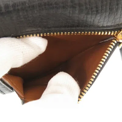 Pre-owned Bottega Veneta Black Leather Wallet (tri-fold) ()