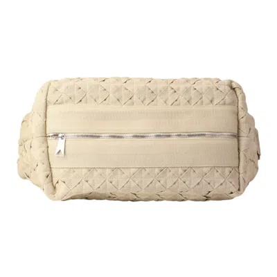 Pre-owned Bottega Veneta Intrecciato Beige Canvas Shoulder Bag ()