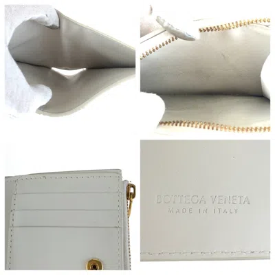 Pre-owned Bottega Veneta White Leather Card Wallet ()