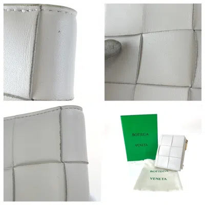 Pre-owned Bottega Veneta White Leather Card Wallet ()