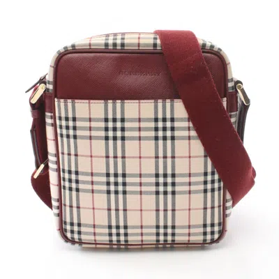 Pre-owned Burberry Beige Multi-color Canvas Leather Shoulder Bag ()
