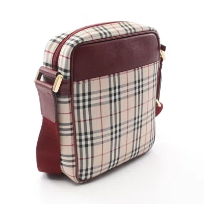 Pre-owned Burberry Beige Multi-color Canvas Leather Shoulder Bag ()