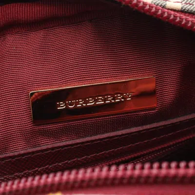 Pre-owned Burberry Beige Multi-color Canvas Leather Shoulder Bag ()