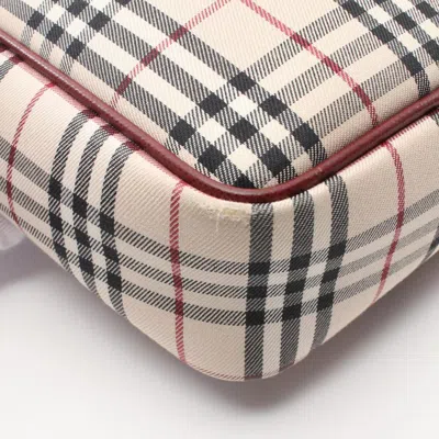 Pre-owned Burberry Beige Multi-color Canvas Leather Shoulder Bag ()