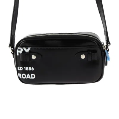 Pre-owned Burberry Black White Coated Canvas Leather Pochette Pouch Shoulder Bag ()
