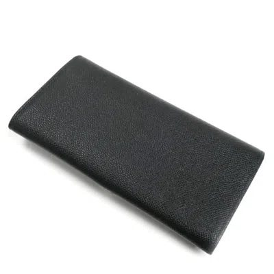 Pre-owned Bvlgari Black Leather Long Wallet (bi-fold) ()