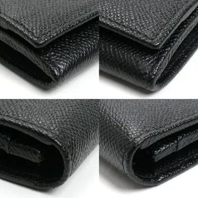 Pre-owned Bvlgari Black Leather Long Wallet (bi-fold) ()