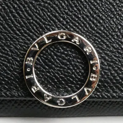 Pre-owned Bvlgari Black Leather Long Wallet (bi-fold) ()