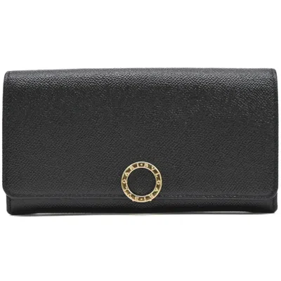 Pre-owned Bvlgari Black Leather Wallet (bi-fold) ()