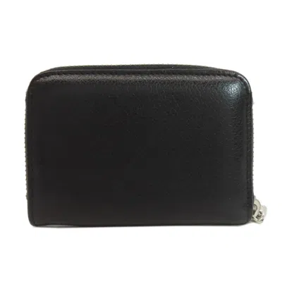 Pre-owned Bvlgari Black Leather Coin Purse/coin Case ()