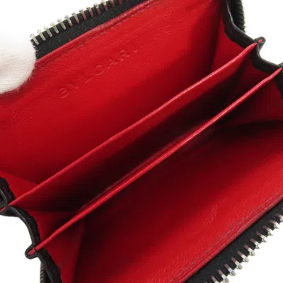 Pre-owned Bvlgari Black Leather Coin Purse/coin Case ()