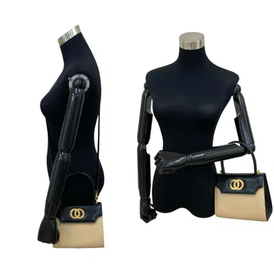 Pre-owned Celine Beige Black Leather Handbag Shoulder Bag ()