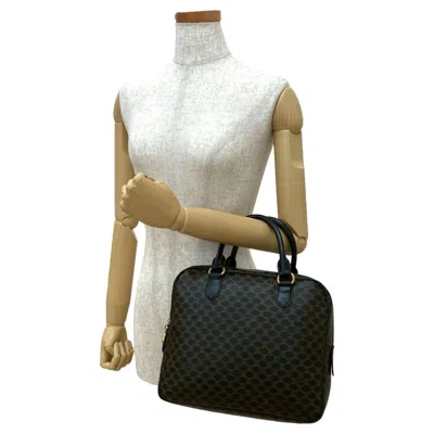 Pre-owned Celine Black Brown Leather Pvc Boston Bag Handbag ()