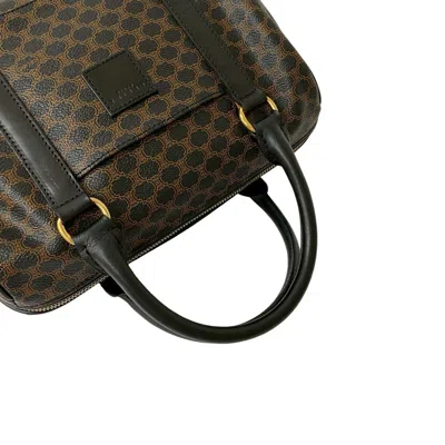 Pre-owned Celine Black Brown Leather Pvc Boston Bag Handbag ()