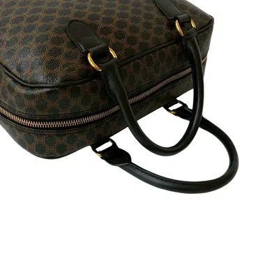 Pre-owned Celine Black Brown Leather Pvc Boston Bag Handbag ()