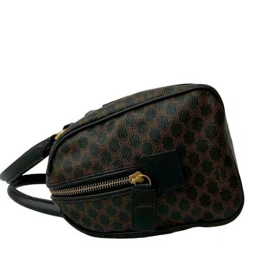 Pre-owned Celine Black Brown Leather Pvc Boston Bag Handbag ()