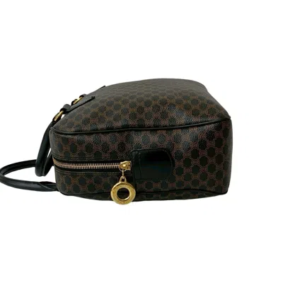 Pre-owned Celine Black Brown Leather Pvc Boston Bag Handbag ()