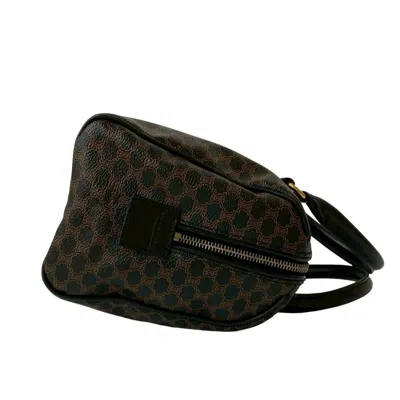 Pre-owned Celine Black Brown Leather Pvc Boston Bag Handbag ()