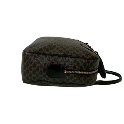 Pre-owned Celine Black Brown Leather Pvc Boston Bag Handbag ()