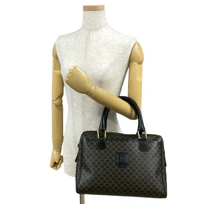 Pre-owned Celine Black Brown Leather Pvc Boston Bag Handbag ()