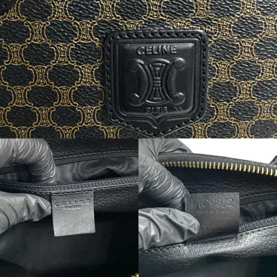 Pre-owned Celine Black Brown Leather Pvc Boston Bag Handbag ()