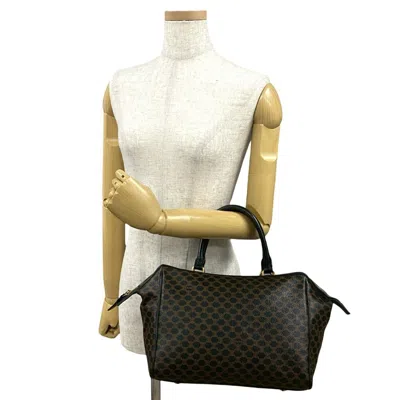 Pre-owned Celine Black Brown Leather Pvc Boston Bag Handbag ()