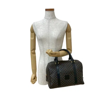 Pre-owned Celine Black Brown Leather Pvc Boston Bag Handbag ()