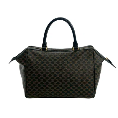 Pre-owned Celine Black Brown Leather Pvc Boston Bag Handbag ()