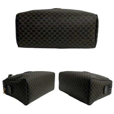 Pre-owned Celine Black Brown Leather Pvc Boston Bag Handbag ()