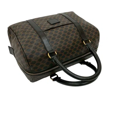 Pre-owned Celine Black Brown Leather Pvc Boston Bag Handbag ()