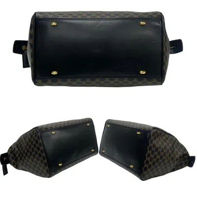 Pre-owned Celine Black Brown Leather Pvc Boston Bag Handbag ()