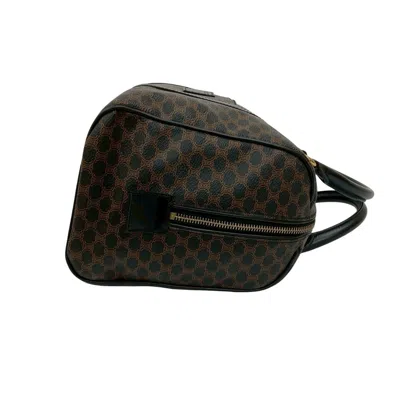 Pre-owned Celine Black Brown Leather Pvc Boston Bag Handbag ()