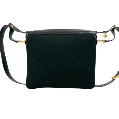 Pre-owned Celine Black Leather Canvas Pochette Shoulder Bag ()