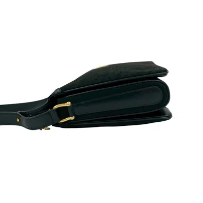 Pre-owned Celine Black Leather Canvas Pochette Shoulder Bag ()