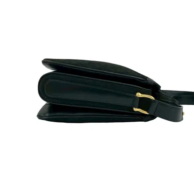 Pre-owned Celine Black Leather Canvas Pochette Shoulder Bag ()