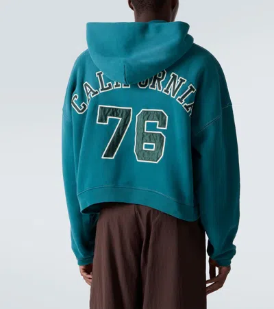 Erl Unisex Letterman Hoodie In Green