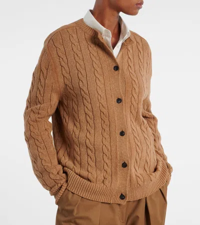 The Row Loneke Cable Knit Crewneck Cardigan In Multi