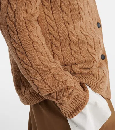 The Row Loneke Cable Knit Crewneck Cardigan In Multi