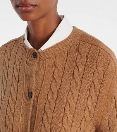 The Row Loneke Cable Knit Crewneck Cardigan In Multi