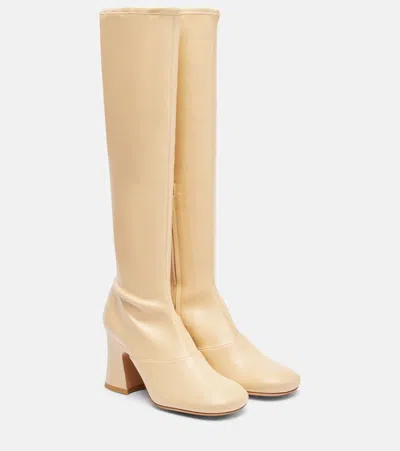 Chloé Chloe Women Cream Synthetic Leather Janis Boots In Multi