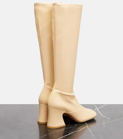 Chloé Chloe Women Cream Synthetic Leather Janis Boots In Multi
