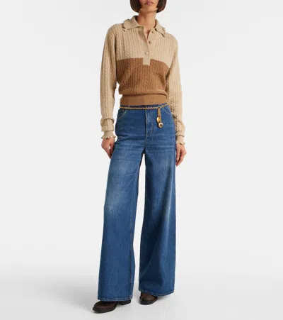 Chloé Stylish Block Heel Suede Ankle Boots In Brown