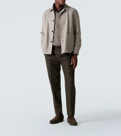 Zegna Light Beige Solid Shirt In Gold