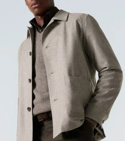 Zegna Light Beige Solid Shirt In Gold