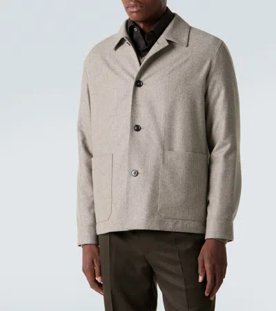 Zegna Light Beige Solid Shirt In Gold